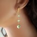 Prehnite Earrings, Spring Green, Genuine Freshwater Coin Pearls, Gemstone, Wire Wrapped, Gold Jewelry, Free Shipping