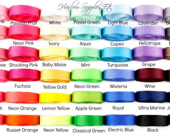 3/8 inch Solid Grosgrain Ribbon - Choose Color, Yardage - DIY Hair Bow Supplies, Ribbon for Bows, Grosgrain Ribbon by the Yard, Hair Ribbon
