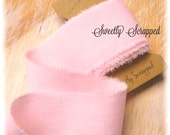 PINK Ribbon, Hand Torn ... 90 inches, Shabby Chic, Frayed, Ripped, Distressed, Worn, Scrapbooking