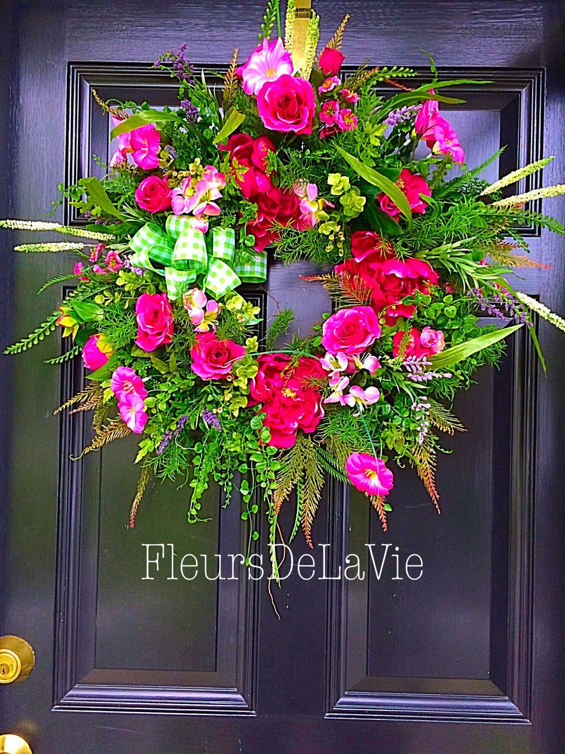 Spring door wreath Wreath Silk Floral Wreath by FleursDeLaVie