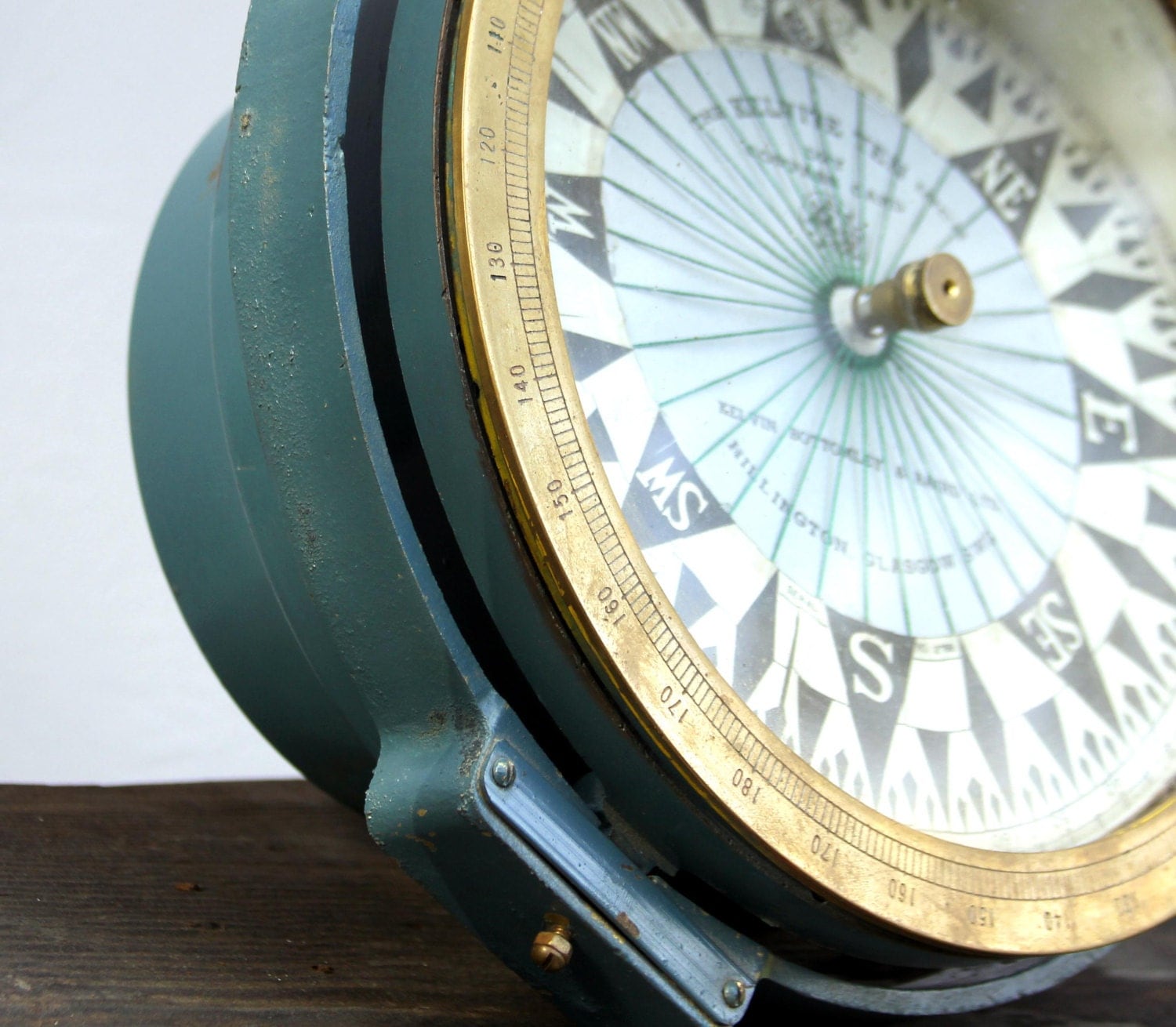 Rare Large Ships Compass Excellent Working Marine Navigation