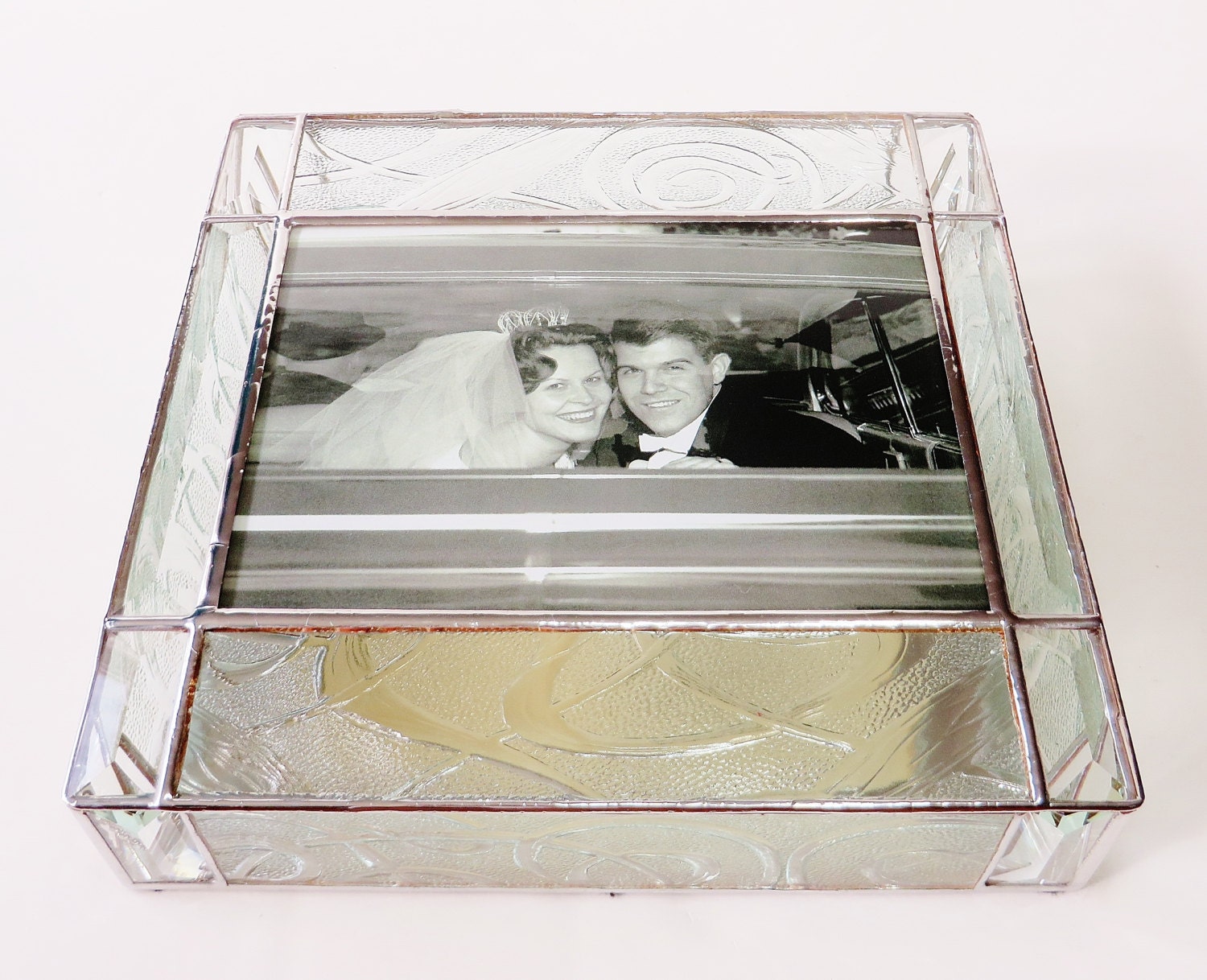 Stained Glass Keepsake Memory Gift Box 50th Wedding