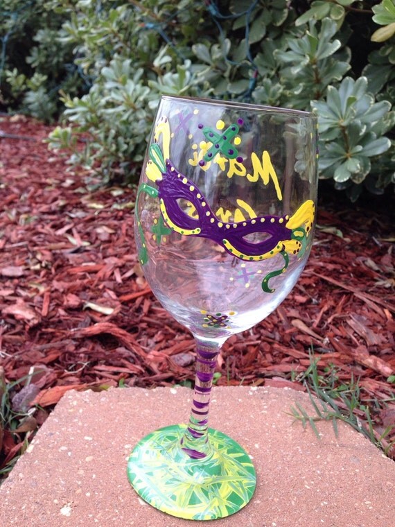 Mardi Gras Painted Glasses