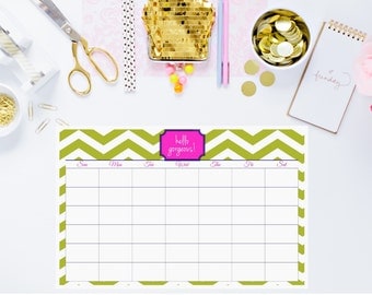 Custom Rewritable Laminated Desk Calendar/Blotter