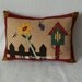 Butterfly House Pillows ~ Spring Pillow ~ Chair Pillow ~ Hand Appliqued and Quilted ~ OOAK 15" x 20"