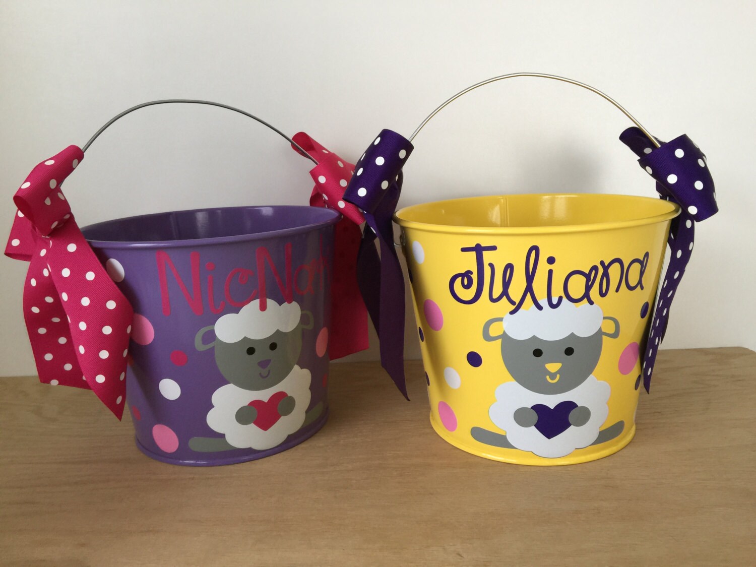Personalized Easter basket 5 quart metal bucket name or