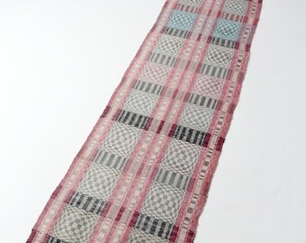 1920s rag rug, vintage Scandinavian floor runner, 10 ft
