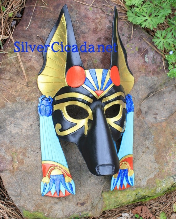 Anubis Egyptian Death God Leather Mask by SilverCicadaDesigns