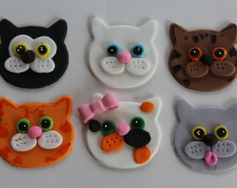 12 fondant cupcake toppers--cat, kitty, kitten 2.0