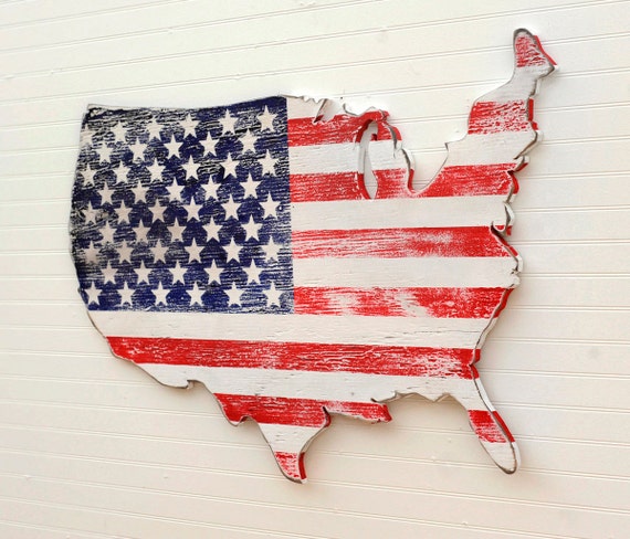 USA Wooden Flag Map Art Large US Map Art Wooden Stars and