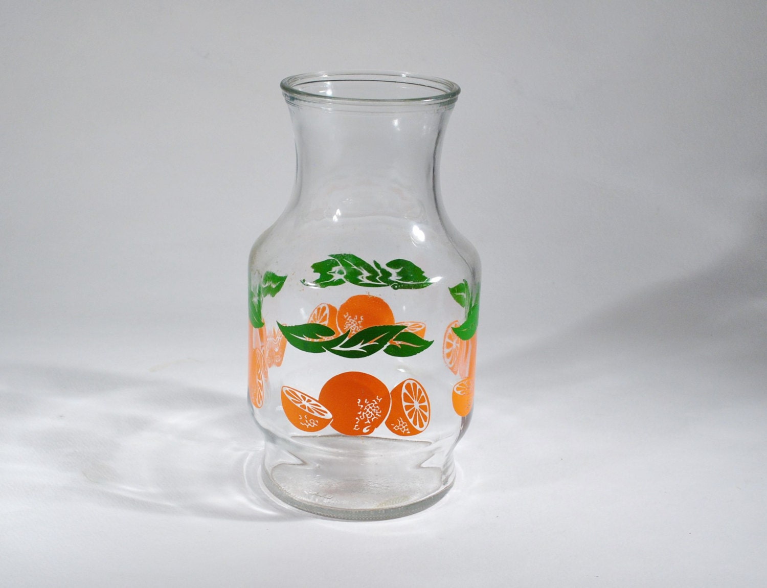 Retro Glass Orange Juice Pitcher Carafe 50s