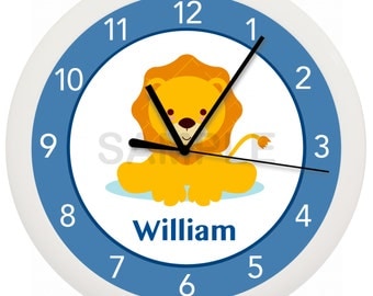 Lion Nursery Wall Clock 10 Inches