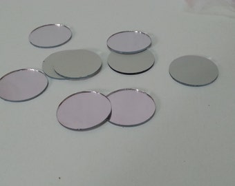 8 pieces round mirrors, small mirrors, mirror glass crafting
