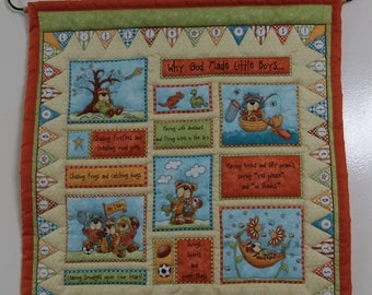 Quilted Wall Hanging Why God Made Little Boys
