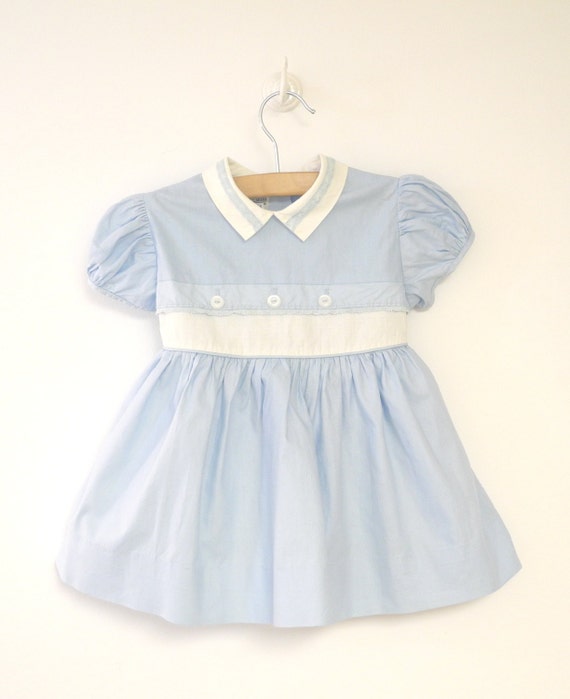 Vintage Baby Clothes 1950's Light Blue and White by BabyTweeds