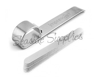 ImpressArt Bracelet Bending Bar KIT with 7 Aluminum Blanks, Impress Art Bracelet Maker, Bends Metal Strips for Easy Bracelets!