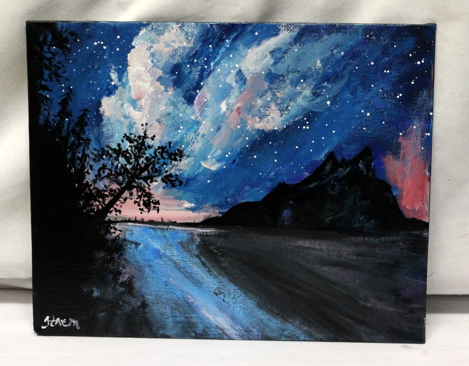 MILKY WAY SKY original acrylic painting on 8x by ThisArtToBeYours