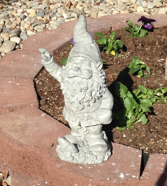Items similar to Concrete Garden Gnome Statue on Etsy