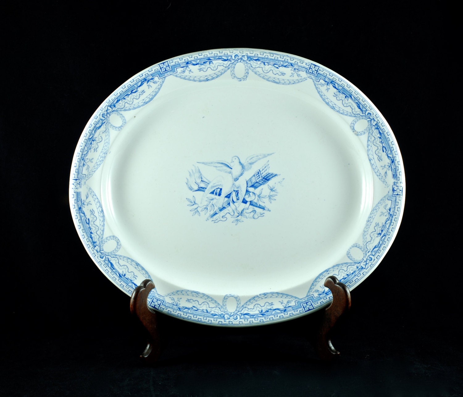 Antique Wedgwood Pearlware Peace Platter with Dove