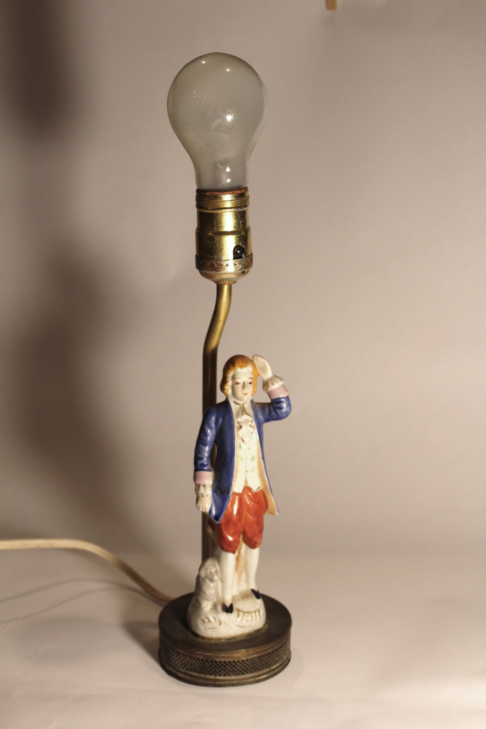 Vintage French / Colonial Figurine Lamp by PinkElephantUpcycle