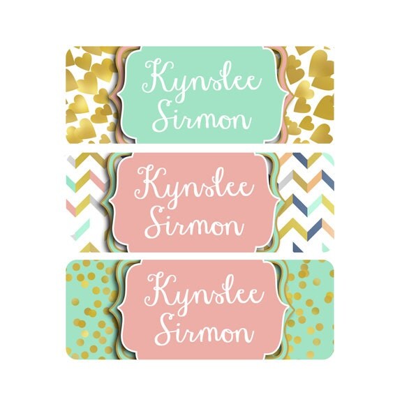 School Name Labels, Girl, Daycare Name Labels, Waterproof ...