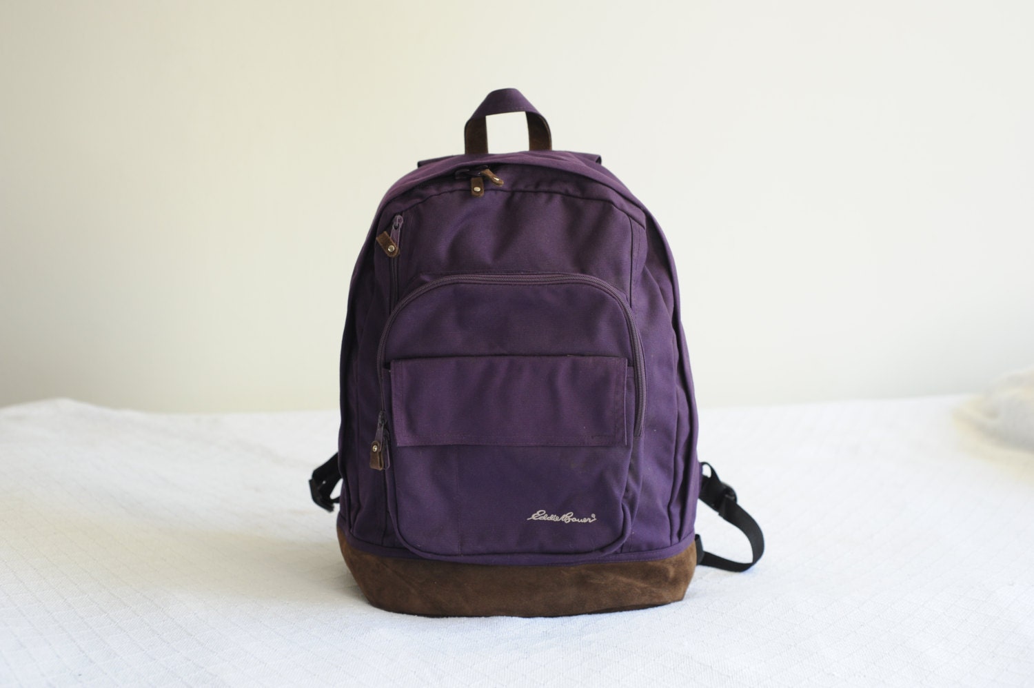 Vintage Eddie Bauer Purple Canvas Backpack with by TheOldWell