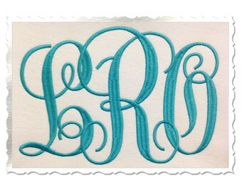 Large Fancy Monogram Machine Embroidery Font Alphabet - 3 Sizes