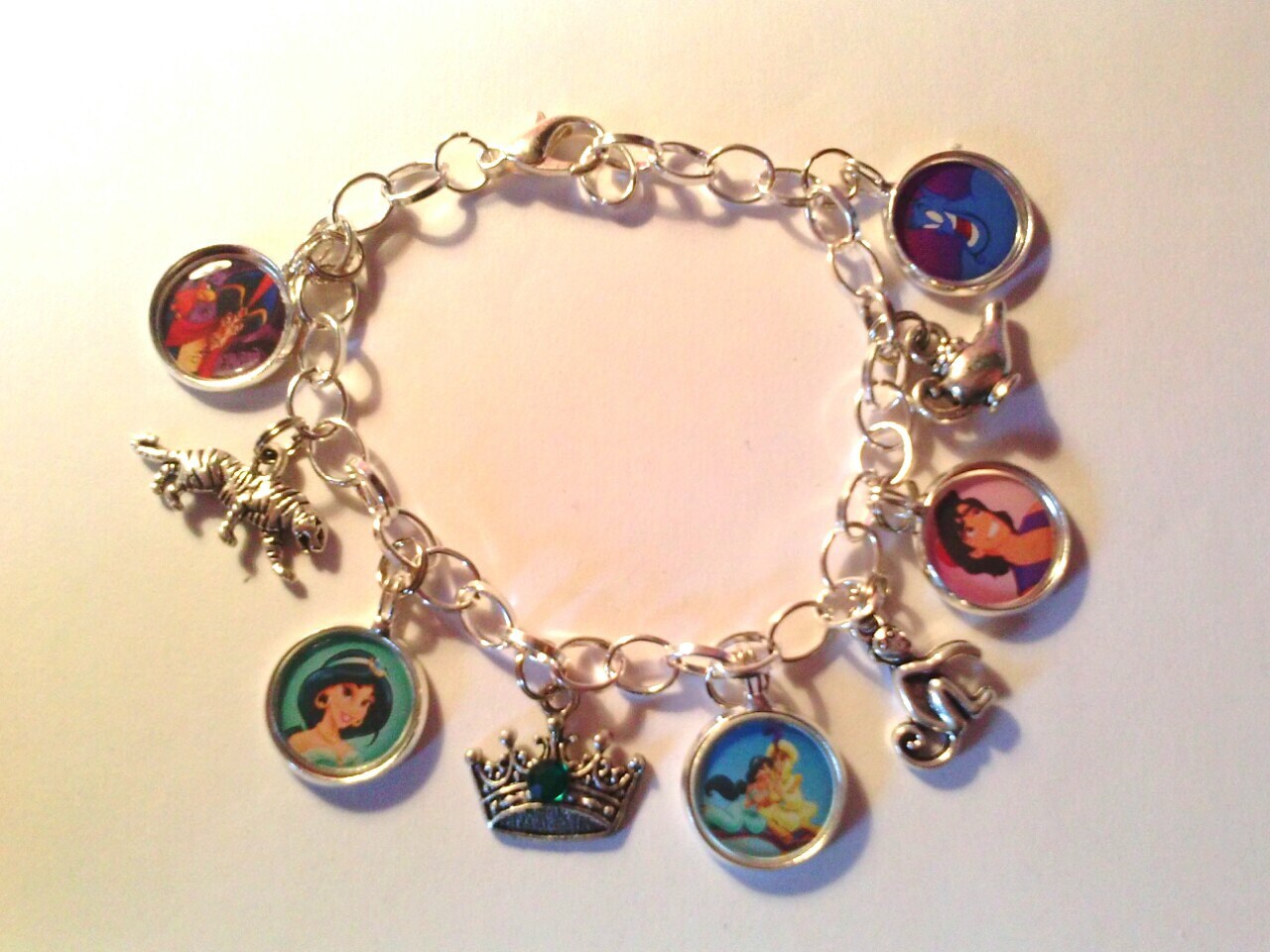 aladdin disney inspired charm bracelet jasmine birthday easter