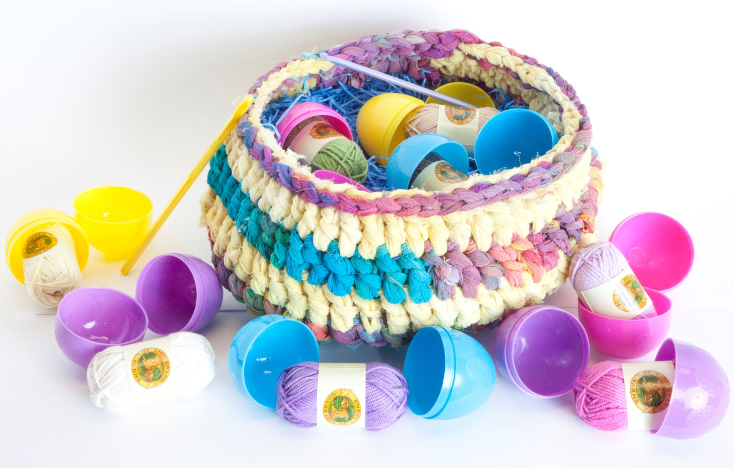 Hoppy Easter Yarn Basket for your favorite Crocheter