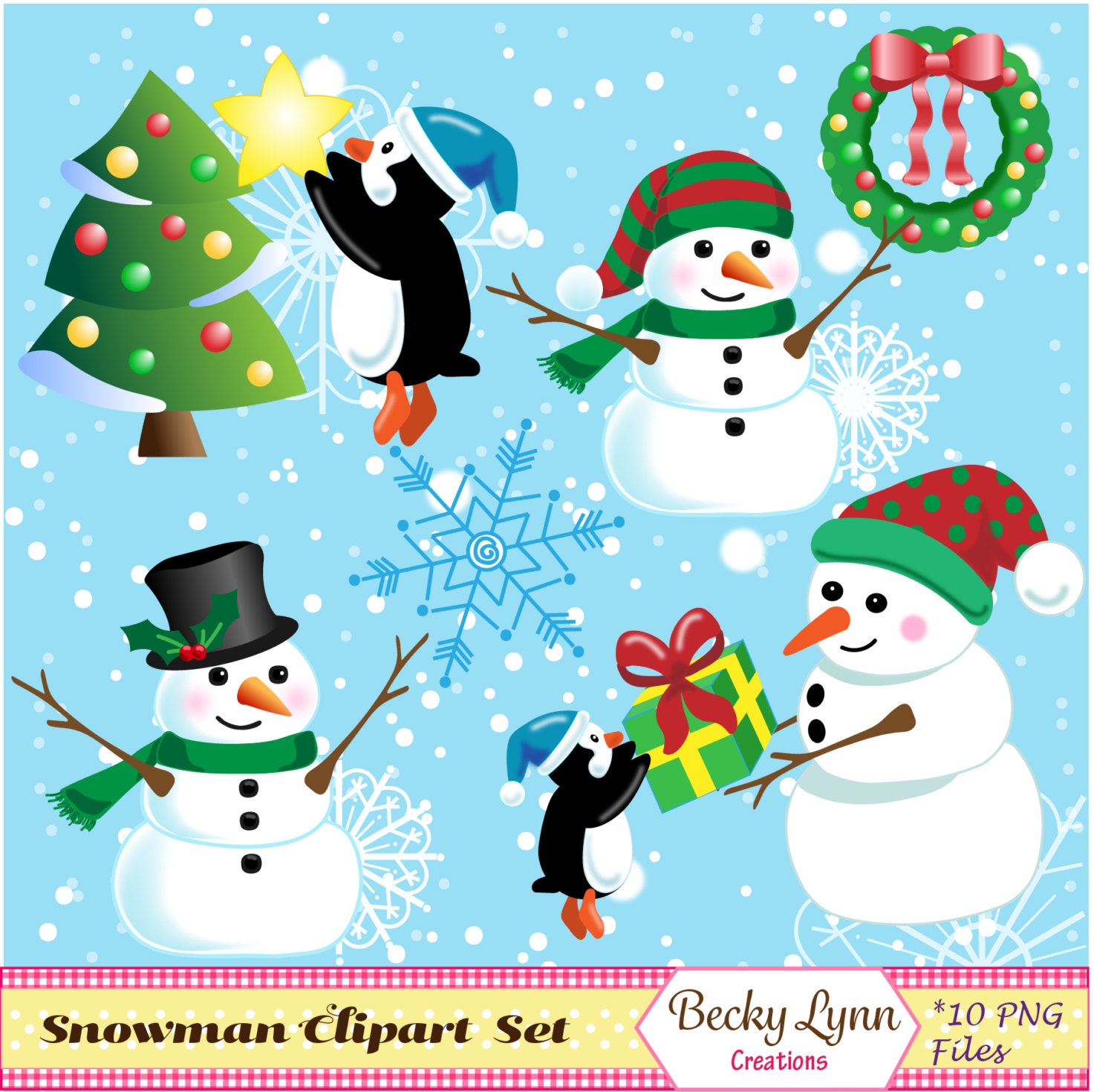 Winter Clip Art Set Christmas Clip Art Snowman Clip art