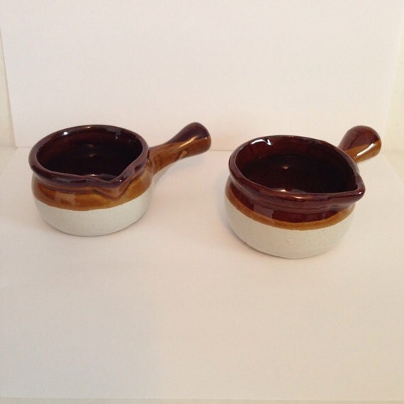 1970 Vintage Melted Butter Dishes Stoneware by PriorMemories