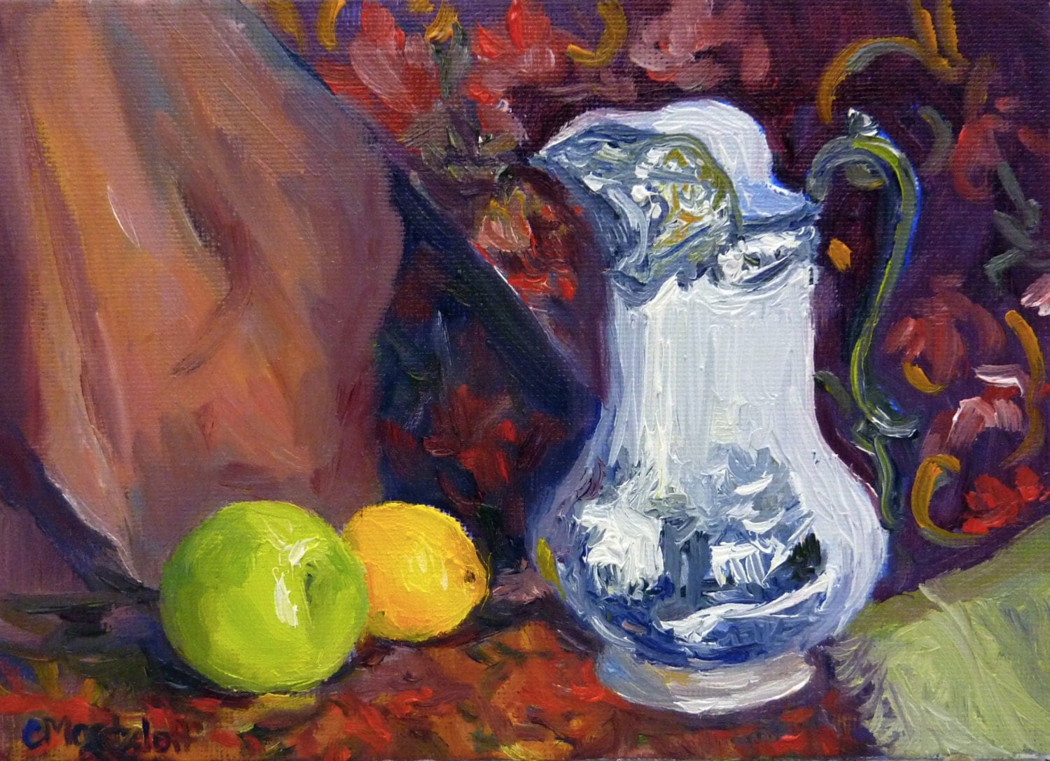 Small Original Colorful Still Life Painting By Renderedimpressions