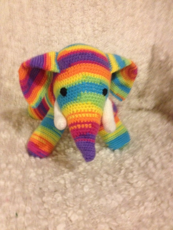 rainbow elephant plush