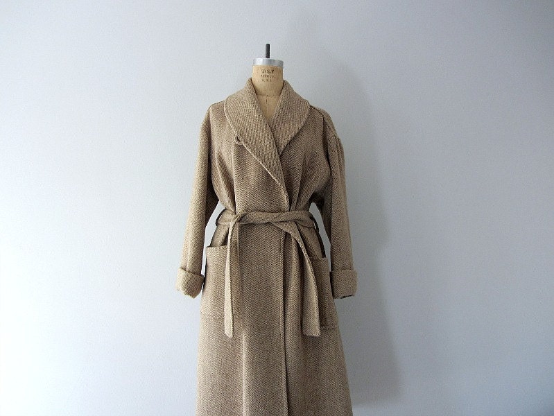 1970s wool wrap coat . vintage 70s winter coat