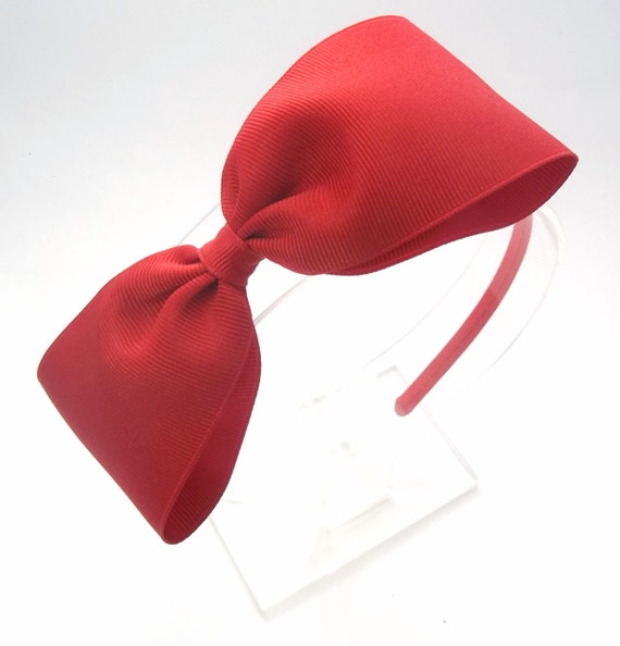 Large Red Headband Alice In Wonderland Inspired - Red Tuxedo Bow - Hard ...