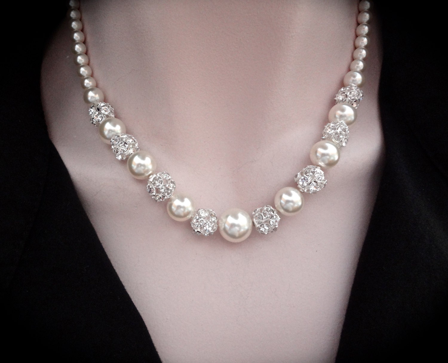 Chunky pearl jewelry set 3 piece set Brides jewelry set