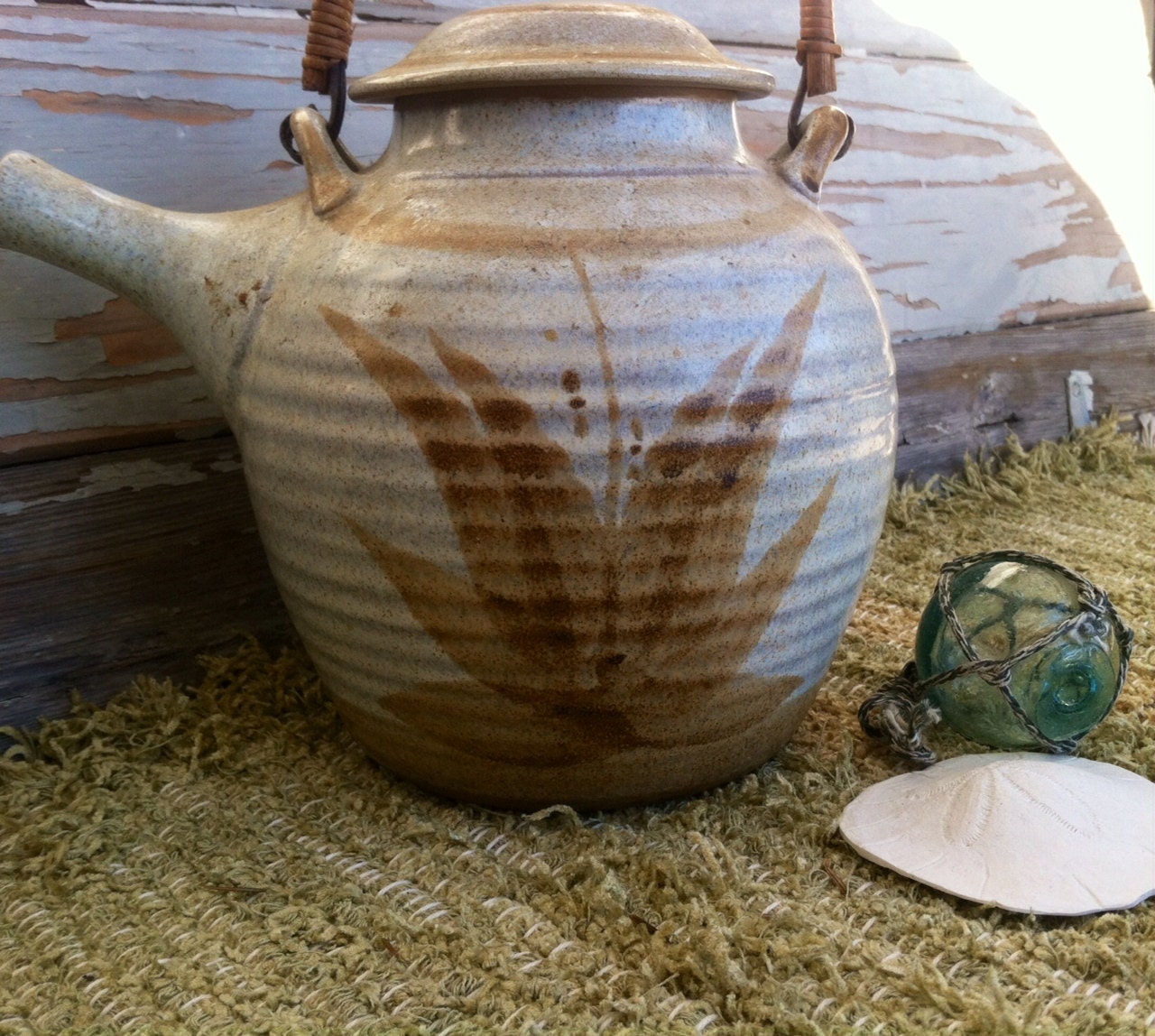 Vintage Stoneware Teapot Made in California by happydayantiques
