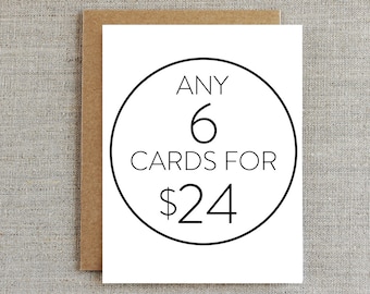 Mix & Match RHUBARB PAPER CO. Greeting Cards - 6 For 24 Dollars!