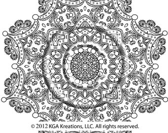 Instant PDF Download Coloring Page Hand Drawn by KGAKreationsLLC