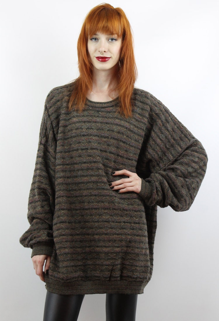 Vintage 90s Striped Oversized Sweater 3X 4X Plus Size by shopEBV