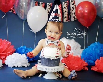 baseball cake smash outfit, boy vintage baseball birthday outfit, navy pinstripes baseball outfit