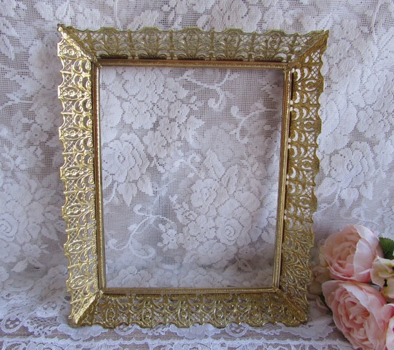 Vintage Frame Gold Filigree Ornate Picture Frame 8x10 Frame