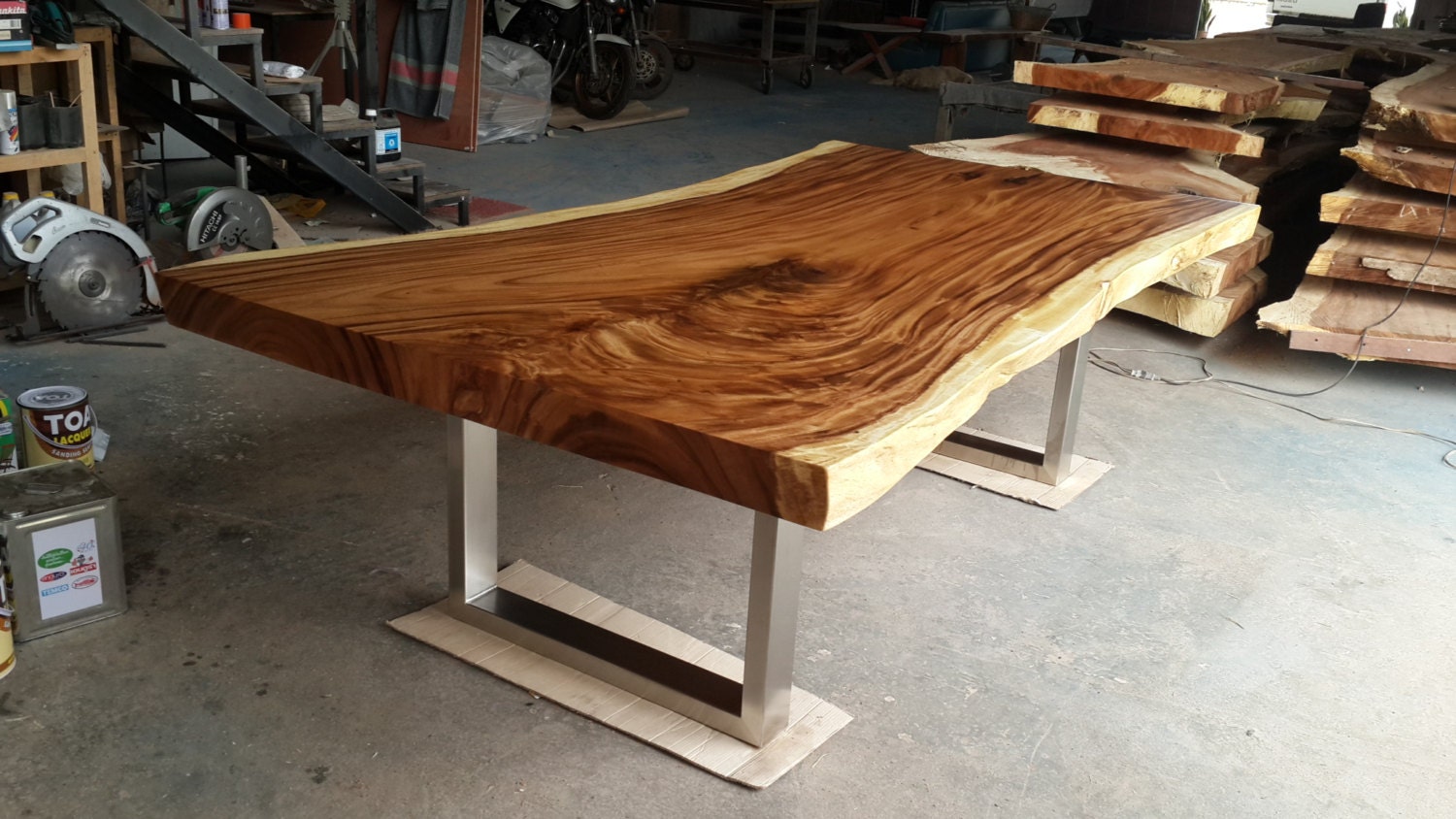 Live Edge Dining Table Reclaimed Solid Slab Acacia Wood