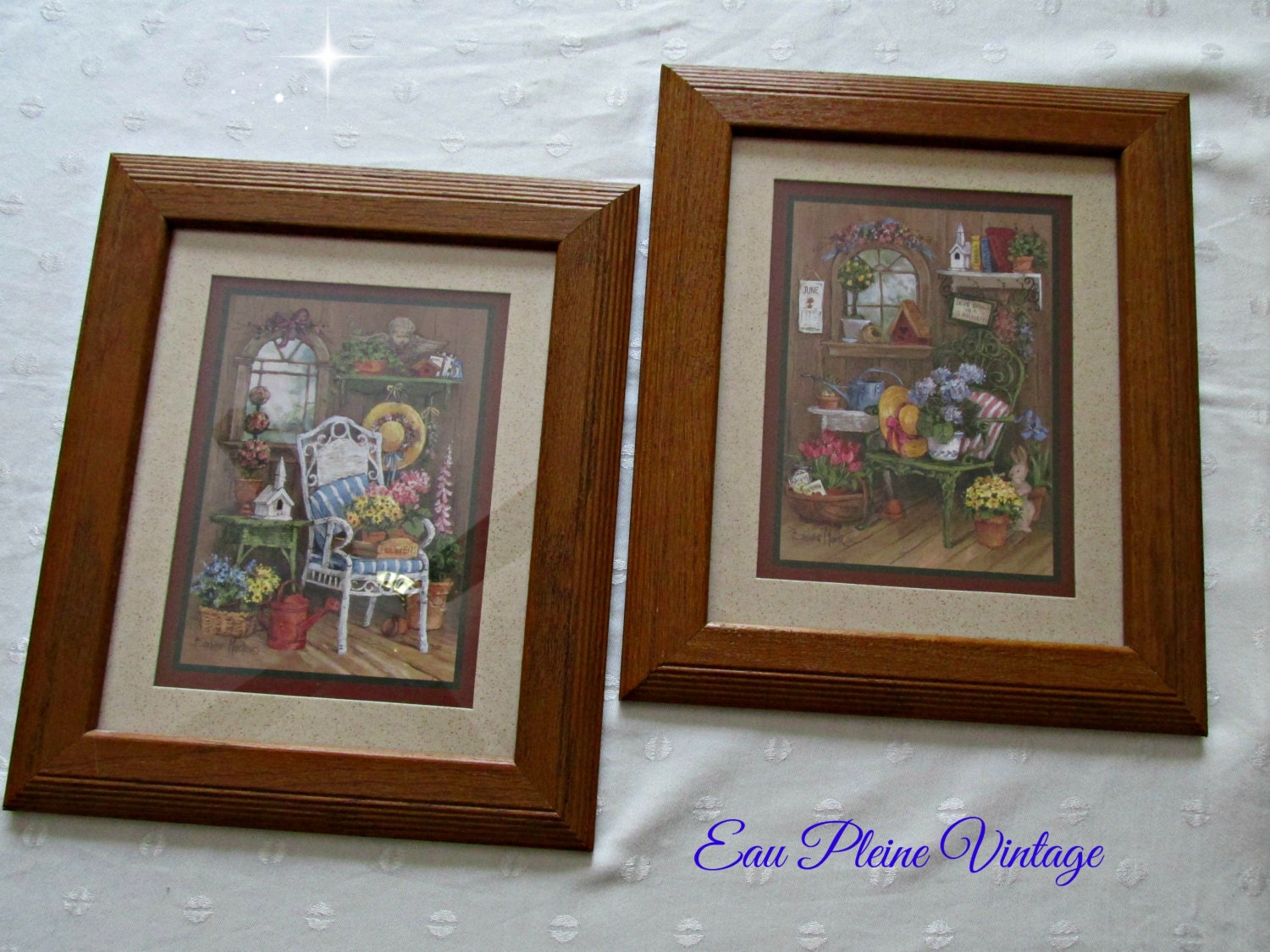 Home Interiors Gifts Vintage Homco Framed Set by EauPleineVintage