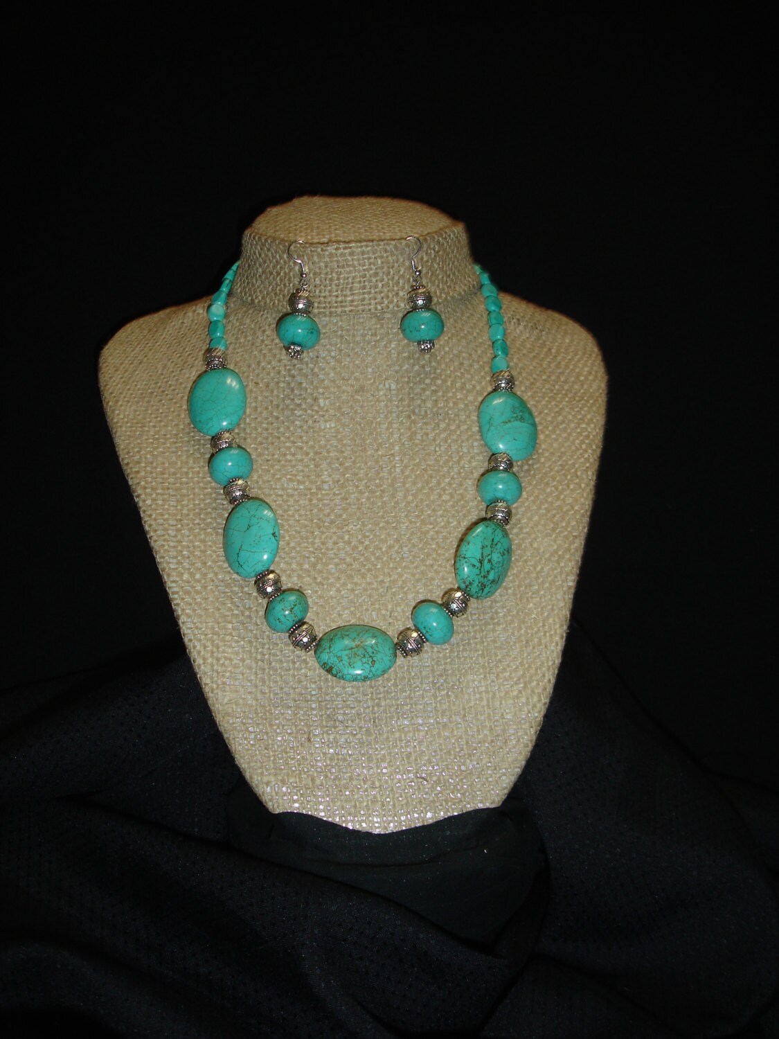 Turquoise Necklace Set by SofiaandtheBoysJewel on Etsy