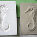 Clay Stamp Small Seahorse Pottery Press Mold Relief Mold or Sprig Mold Bisque Clay Stamp for Ceramic Decoration and Texture White