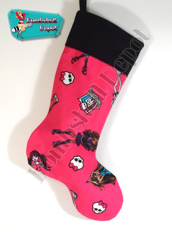 Items similar to Monster High Christmas Stocking Fully Lined w/Cuff on Etsy