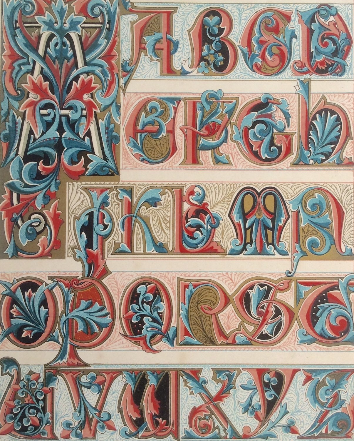 Antique Irish 1872 ILLUMINATED MANUSCRIPT LETTERING Victorian