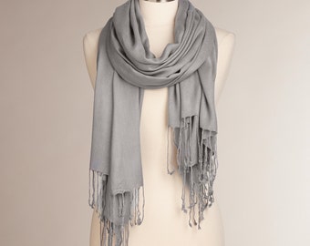 Popular items for grey pashmina on Etsy