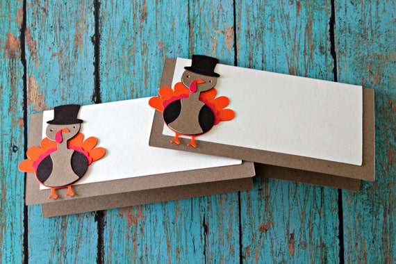 Kraft Turkey Place Cards - Thanksgiving Table, Thanksgiving, Turkey PlaceCards, Kraft Turkey, Gobble Gobble Il_570xn